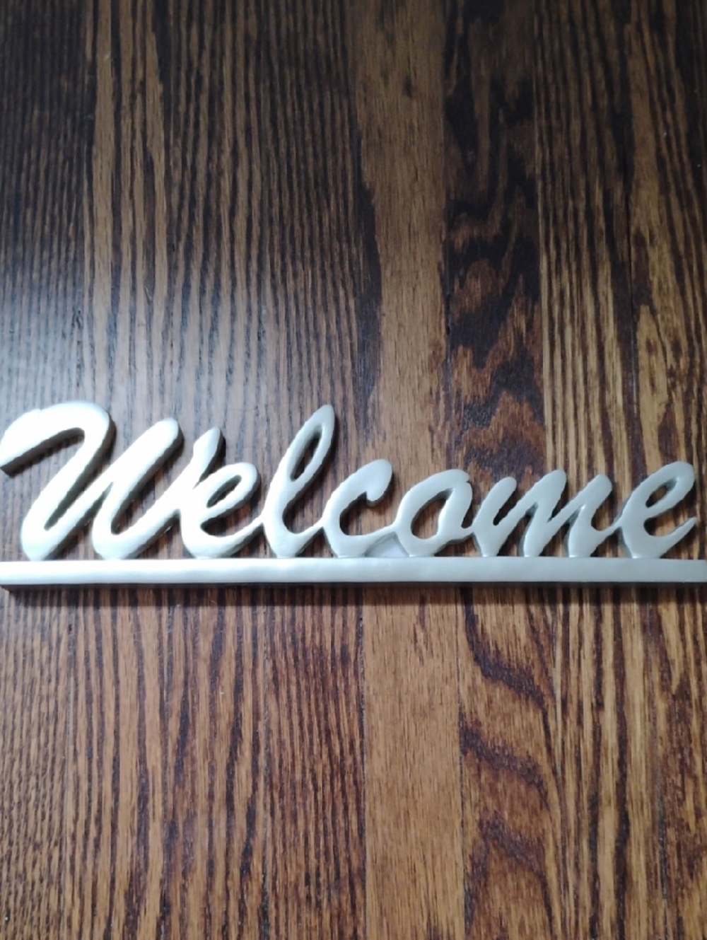 Silver 'Welcome' Script Wall Accent - Home Accents Sign